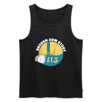 Gebrochener Arm Spruch - Fraktur Gipsarm - Männer Premium Bio Tank Top - Schwarz - Vorne - AI Model Male 178 light (178cm)