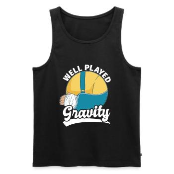 Gebrochener Arm Spruch - Fraktur Gipsarm - Männer Premium Bio Tank Top - Schwarz - Vorne - AI Model Male 178 light (178cm)