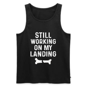 Gebrochener Arm Spruch - Fraktur Gipsarm - Männer Premium Bio Tank Top - Schwarz - Vorne - AI Model Male 178 light (178cm)