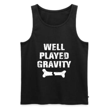 Gebrochener Arm Spruch - Fraktur Gipsarm - Männer Premium Bio Tank Top - Schwarz - Vorne - AI Model Male 178 light (178cm)