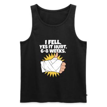 Gebrochener Arm Spruch - Arm Fraktur Gipsarm - Männer Premium Bio Tank Top - Schwarz - Vorne - AI Model Male 178 light (178cm)