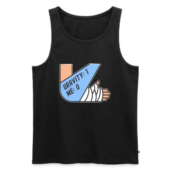 Gebrochener Arm Spruch - Fraktur Gipsarm - Männer Premium Bio Tank Top - Schwarz - Vorne - AI Model Male 178 light (178cm)