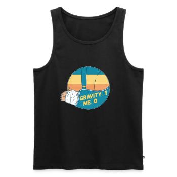 Gebrochener Arm Spruch - Fraktur Gipsarm - Männer Premium Bio Tank Top - Schwarz - Vorne - AI Model Male 178 light (178cm)