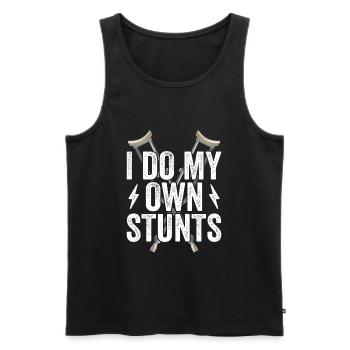 I Do My Own Stunts - Knochenbruch Fraktur - Männer Premium Bio Tank Top - Schwarz - Vorne - AI Model Male 178 light (178cm)