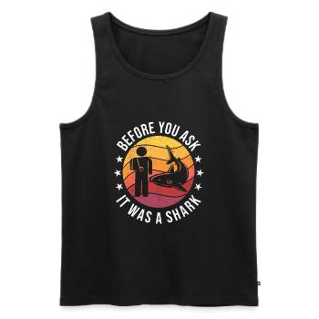 Before You Ask It Was A Shark - Knochenbruch - Männer Premium Bio Tank Top - Schwarz - Vorne - Michal (187cm)