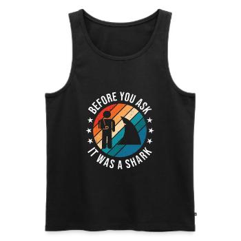 Before You Ask It Was A Shark - Knochenbruch - Männer Premium Bio Tank Top - Schwarz - Vorne - Michal (187cm)