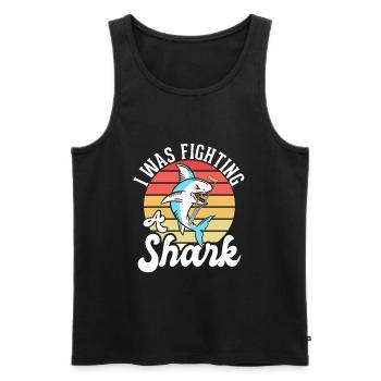 Gebrochenes Bein Spruch - Fraktur Gipsbein - Männer Premium Bio Tank Top - Schwarz - Vorne - AI Model Male 178 light (178cm)