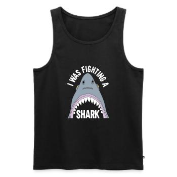 Gebrochenes Bein Spruch - Fraktur Gipsbein - Männer Premium Bio Tank Top - Schwarz - Vorne - AI Model Male 178 light (178cm)