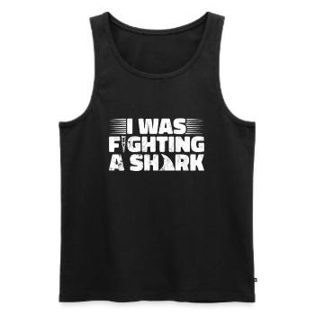 Gebrochenes Bein Spruch - Fraktur Gipsbein - Männer Premium Bio Tank Top - Schwarz - Vorne - AI Model Male 178 light (178cm)