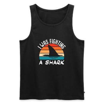 Gebrochenes Bein Spruch - Fraktur Gipsbein - Männer Premium Bio Tank Top - Schwarz - Vorne - AI Model Male 178 light (178cm)