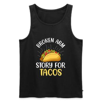 Gebrochener Arm Spruch - Fraktur Gipsarm - Männer Premium Bio Tank Top - Schwarz - Vorne - AI Model Male 178 light (178cm)