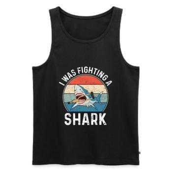 Gebrochenes Bein Spruch - Fraktur Gipsbein - Männer Premium Bio Tank Top - Schwarz - Vorne - AI Model Male 178 light (178cm)