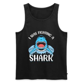 Gebrochenes Bein Spruch - Fraktur Gipsbein - Männer Premium Bio Tank Top - Schwarz - Vorne - AI Model Male 178 light (178cm)