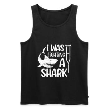 Gebrochenes Bein Spruch - Fraktur Gipsbein - Männer Premium Bio Tank Top - Schwarz - Vorne - AI Model Male 178 light (178cm)