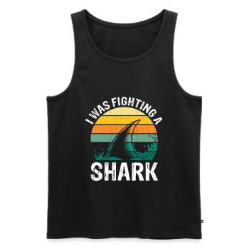 Gebrochenes Bein Spruch - Fraktur Gipsbein - Männer Premium Bio Tank Top - Schwarz - Vorne - AI Model Male 178 light (178cm)