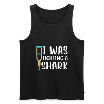 Gebrochenes Bein Spruch - Fraktur Gipsbein - Männer Premium Bio Tank Top - Schwarz - Vorne - AI Model Male 178 light (178cm)