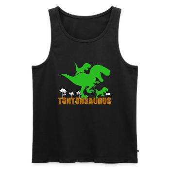 Tonton Le Meilleur Des Dinosaure Tontonsaurus - Débardeur bio Premium Homme - noir - Devant - Michal (187cm)