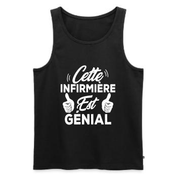 Cette infirmière est génial - Débardeur bio Premium Homme - noir - Devant - Michal (187cm)