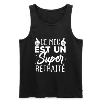 Ce mec est un super retraité - Débardeur bio Premium Homme - noir - Devant - Michal (187cm)
