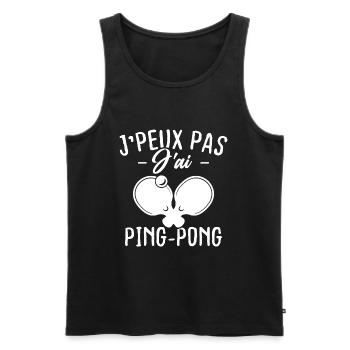 J'peux pas j'ai Ping-pong - Débardeur bio Premium Homme - noir - Devant - AI Model Male 178 light (178cm)