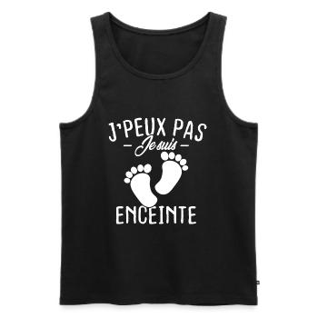 J'peux pas je suis enceinte - Débardeur bio Premium Homme - noir - Devant - AI Model Male 178 light (178cm)