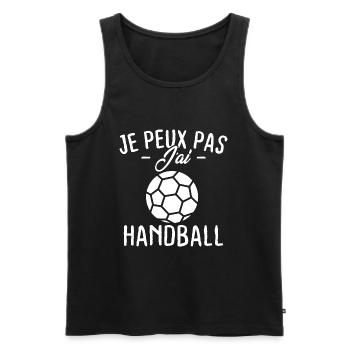 Je peux pas j'ai Handball - Débardeur bio Premium Homme - noir - Devant - Michal (187cm)
