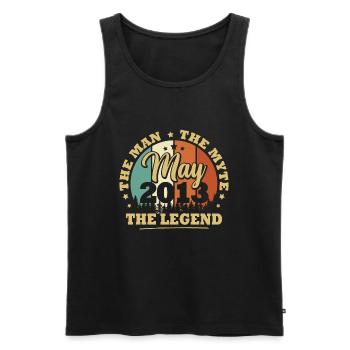 Mai 2013, 10 Jahre Geburtstagskinder - Männer Premium Bio Tank Top - Schwarz - Vorne - Michal (187cm)