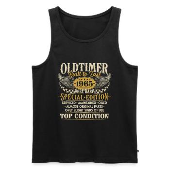 Vintage 1965 Vintage Born Birthday Gift - Men's Premium Organic Tank Top - black - Front - Michal (187cm)