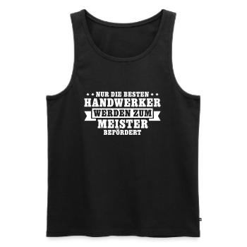 Meisterprüfung bestanden Fortbildung Meister - Männer Premium Bio Tank Top - Schwarz - Vorne - AI Model Male 178 light (178cm)