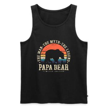 Papa Bear - Men's Premium Organic Tank Top - black - Front - AI Model Male 178 light (178cm)