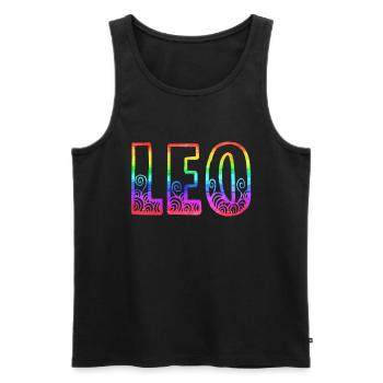 leo rs regenbogen - Männer Premium Bio Tank Top - Schwarz - Vorne - AI Model Male 178 light (178cm)
