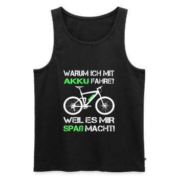 MTB Mit Akku Fahre Pro E-Mountainbike Bike E-MTB - Männer Premium Bio Tank Top - Schwarz - Vorne - AI Model Male 178 light (178cm)