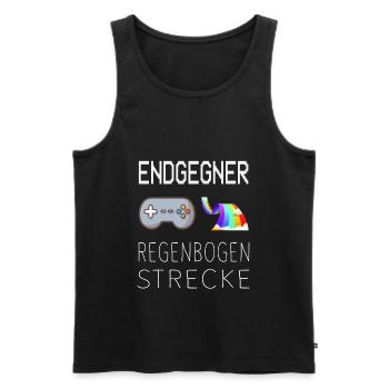 Endgegner Regenbogenstrecke Mario Kart Gaming - Männer Premium Bio Tank Top - Schwarz - Vorne - AI Model Male 178 light (178cm)