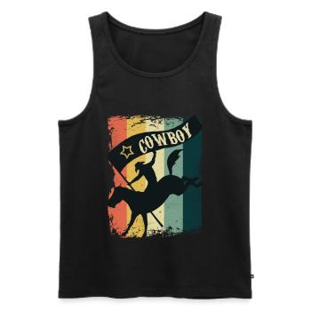 Cowboy Cowboys Rodeo Cowboys Geschenk Spaß Ideen C - Männer Premium Bio Tank Top - Schwarz - Vorne - Michal (187cm)