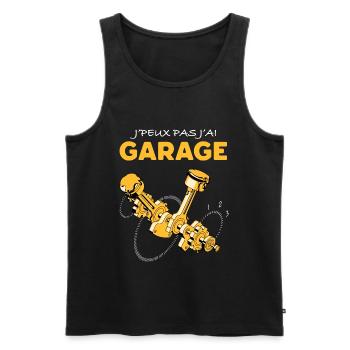 Garage Humour Papa - Débardeur bio Premium Homme - noir - Devant - Michal (187cm)