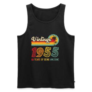 Vintage 1955, birthday gift 68 years - Men's Premium Organic Tank Top - black - Front - AI Model Male 178 light (178cm)