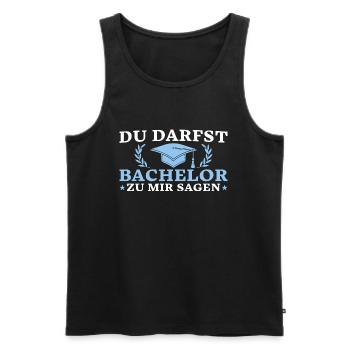 Bachelortitel Studium Abschluss - Männer Premium Bio Tank Top - Schwarz - Vorne - Michal (187cm)
