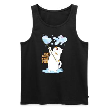 Cat Playing Bubble - Men's Premium Organic Tank Top - black - Front - AI Model Male 178 light (178cm)