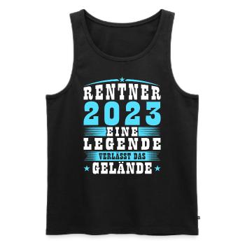 Rente 2023 Legende Rentner Ruhestand - Männer Premium Bio Tank Top - Schwarz - Vorne - Michal (187cm)