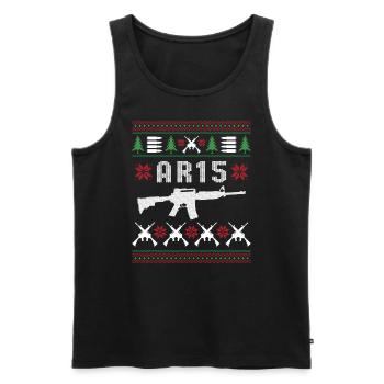 AR15 Ugly Christmas - Men's Premium Organic Tank Top - black - Front - AI Model Male 178 light (178cm)