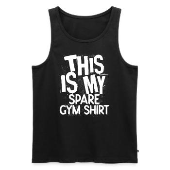 This Is My Spare Gym Shirt - Men's Premium Organic Tank Top - black - Front - Michal (187cm)