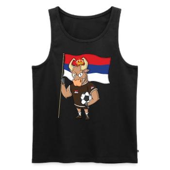 Stier Fan Serbien - Männer Premium Bio Tank Top - Schwarz - Vorne - Michal (187cm)