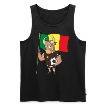 Taureau Fan Sénégal - Débardeur bio Premium Homme - noir - Devant - Michal (187cm)