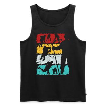 Vintage Stil Retro Eishockey - Männer Premium Bio Tank Top - Schwarz - Vorne - AI Model Male 178 light (178cm)