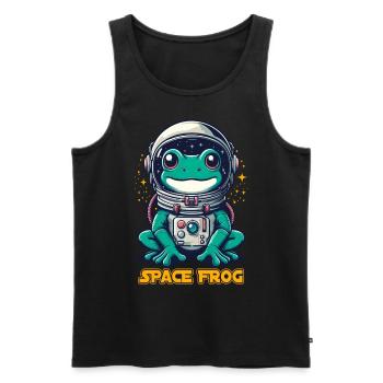 Space Frogs Toad Astronaut Costume Astronomy Funny - Men's Premium Organic Tank Top - black - Front - AI Model Male 178 light (178cm)