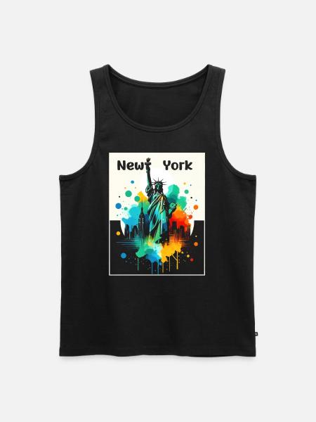 Lebendige Freiheitskunst - Männer Premium Bio Tank Top - Schwarz