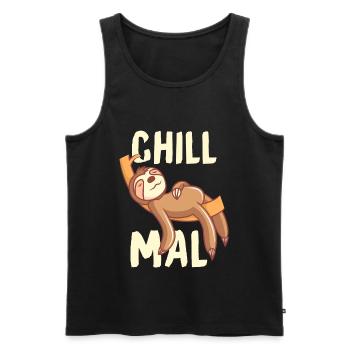 Chill paresseux cadeau relaxant et rafraîchissant - Débardeur bio Premium Homme - noir - Devant - AI Model Male 178 light (178cm)