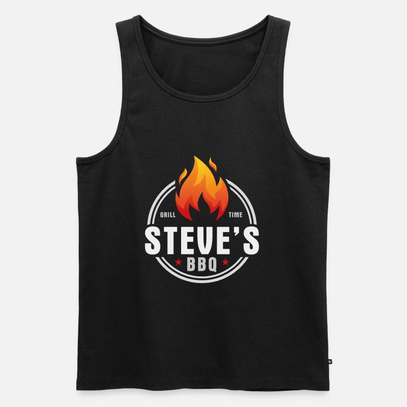Steves BBQ - Männer Premium Bio Tank Top - Schwarz