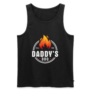 Papas BBQ - Männer Premium Bio Tank Top - Schwarz - Vorne - Michal (187cm)