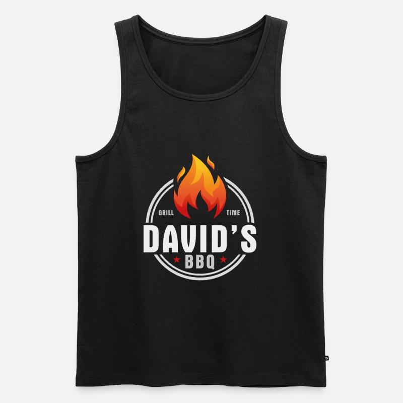 Davids BBQ - Männer Premium Bio Tank Top - Schwarz